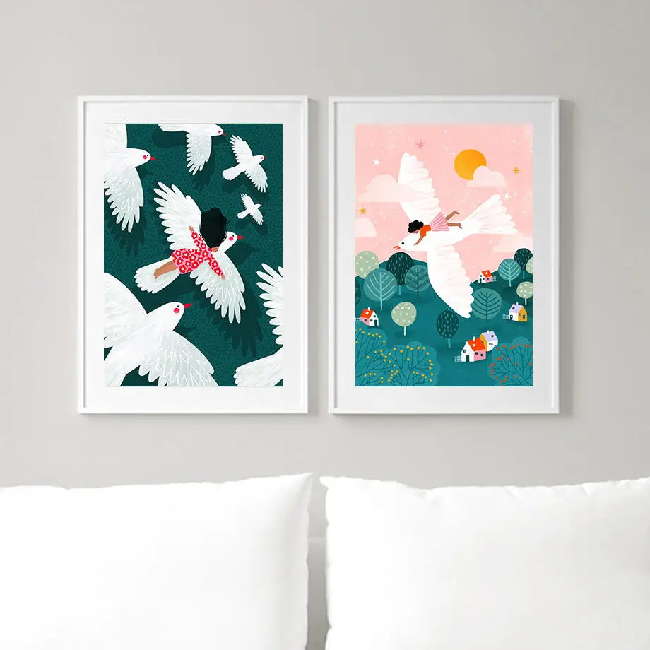 ArtWave Nordische Tierkunst-Leinwand | Wal Delfin Leopard | Poster und Drucke | Wohnzimmer Wanddeko
