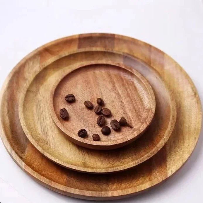 AcaciaCraft Teller Kollektion | Hochwertige Akazienholzplatten | Nachhaltige & Stilvolle Tischdekoration