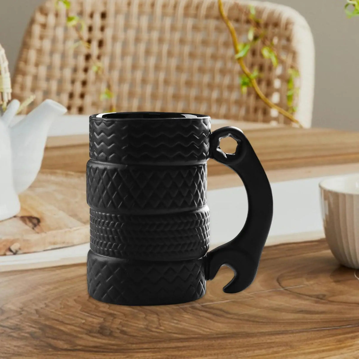 GearMug Radreifen-Kaffeetasse | Kreatives Trinkgeschirr | Frühstückstasse für Autoliebhaber | Einzigartiges Geschenk