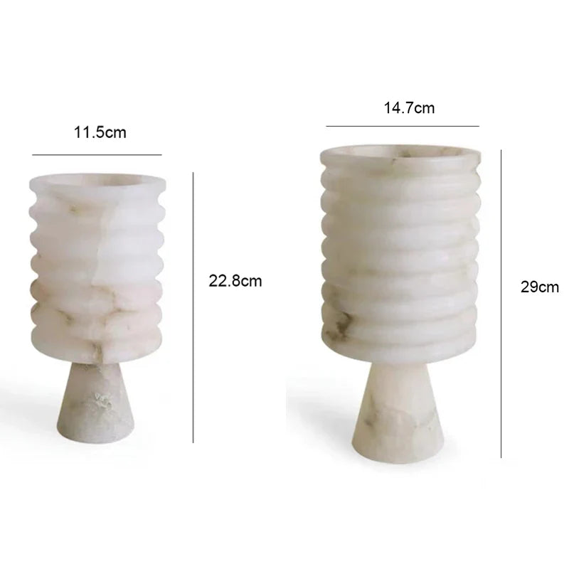 EleganceOnyx Weißer Onyx-Blumenvase | Luxuriöse Dekoration | Perfekt für Zuhause & Büro