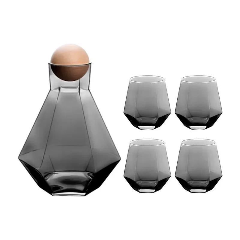 CrystalServe Diamond Design Trinkglas-Set (5-teilig) | Luxuriöses Glasdesign für stilvolle Getränke