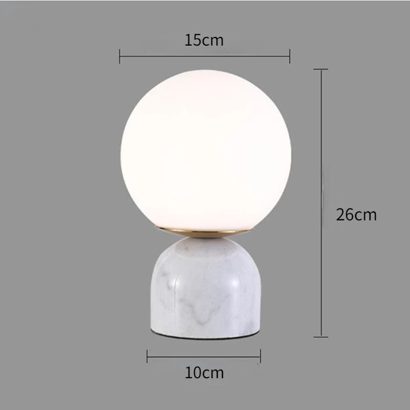 GlobeMarble Design Tischlampe | Marmorfuß & Globus-Licht | Elegante LED Deko | Perfekte Beleuchtung für Zuhause
