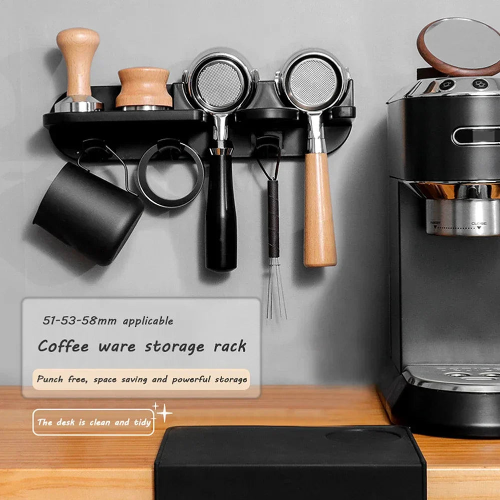 BrewOrganize Wandhalterung für Kaffee-Set | Aufbewahrungsregal für Küchenutensilien & Barista-Zubehör | Coffeeware-Organizer für Zuhause & Büro