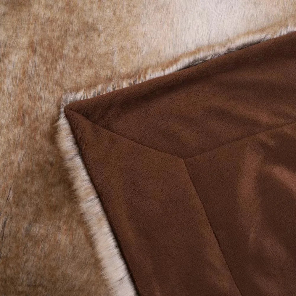 VeluLux Kunstfell Decke | Mink Faux Fur Plaid | Luxuriöse Kuscheldecke | Weiche Wohndecke