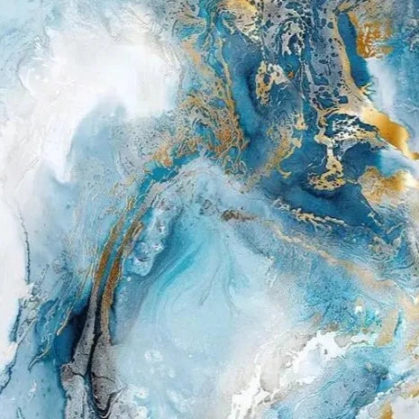 AquaMarble Wandkunst Leinwand | Blaues Marmor-Design | Elegante Wanddekoration | Modernes Wohnambiente