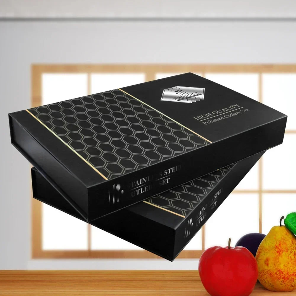 Cutluxe Elegance 24-teiliges Besteckset | Edelstahl | Modernes Design | Spülmaschinengeeignet | Hochwertige Tischkultur