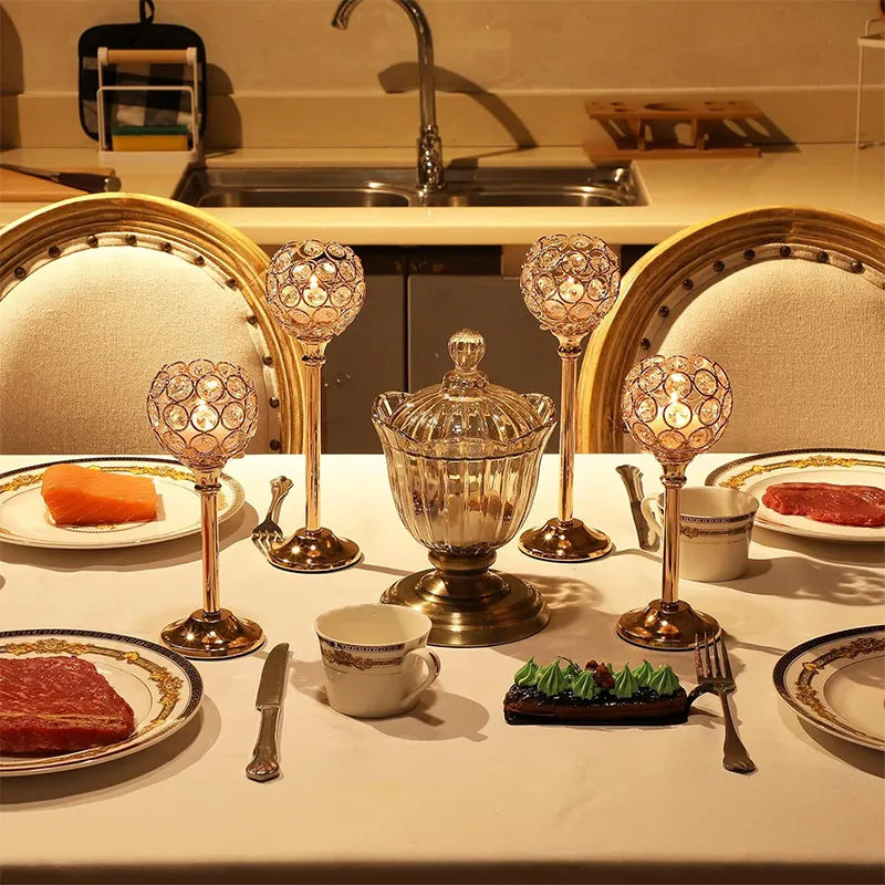 Aurealis Elegance Gold Kerzenhalter | Schmiedeeisen | Hochzeit & Dekoration | Luxuriöse Deko für Zuhause