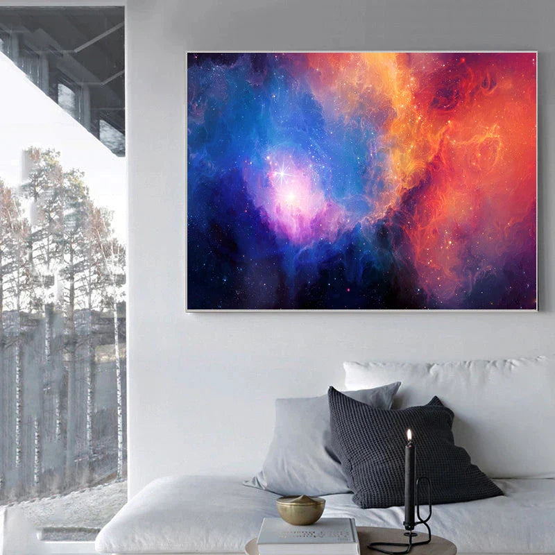 StarNova Nebula Leinwand | Moderne Wandkunst | Hochwertige Galaxie-Drucke | Dekoration für Zuhause