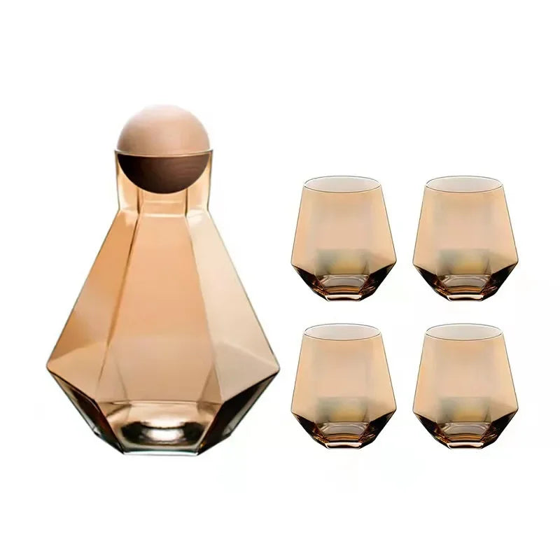 CrystalServe Diamond Design Trinkglas-Set (5-teilig) | Luxuriöses Glasdesign für stilvolle Getränke