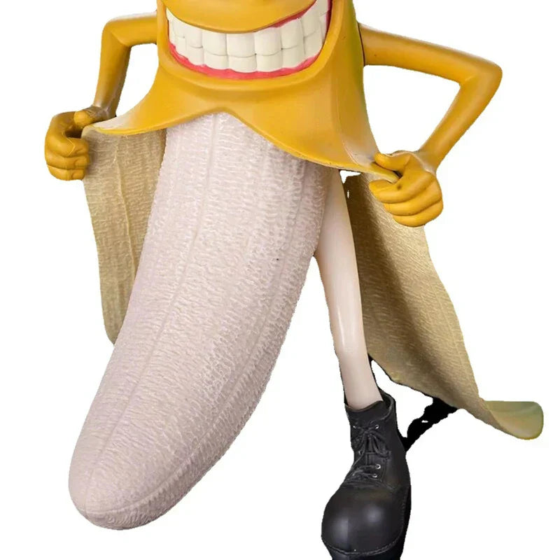 QuirkCraft Banana Sir Dekofigur | Kreatives Kunsthandwerk für Desktop & Wohnzimmer | Stilvolle Tischdekoration