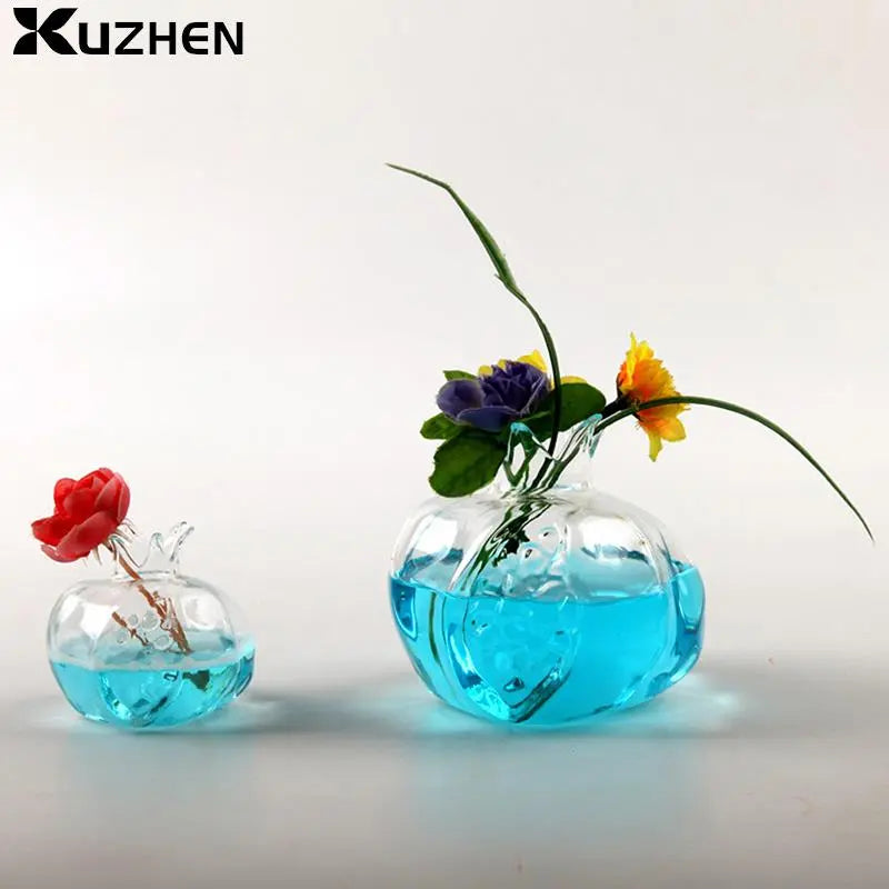 PomeGlass Granatapfel Glasvase | Wohnkultur | Kreative Obstvase | Raumdeko | Blumenvase für Zuhause