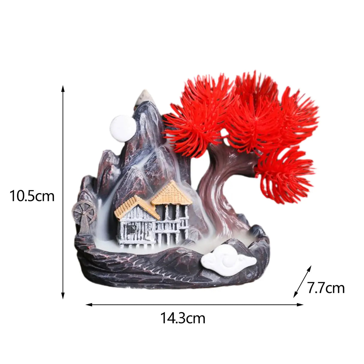 MystiCascade Rückfluss Räucherstäbchenhalter | Wasserfall Räuchergefäß | Deko für Yoga, Meditation & Steingarten