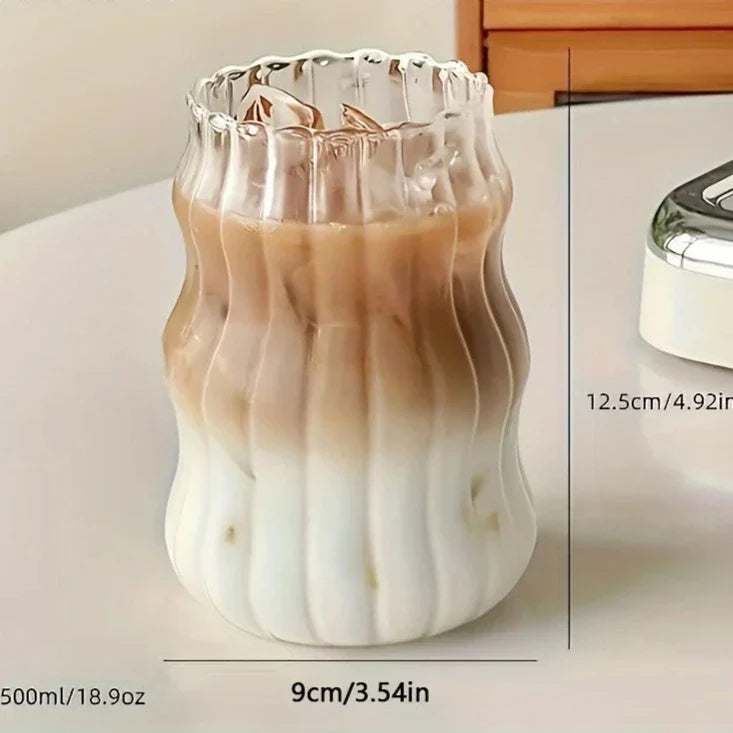 ThermaTumbler Hitzebeständige Gläser Set | 4-teilig | Geriffeltes Design | Doppelwandig | Stilvolle Trinkgläser