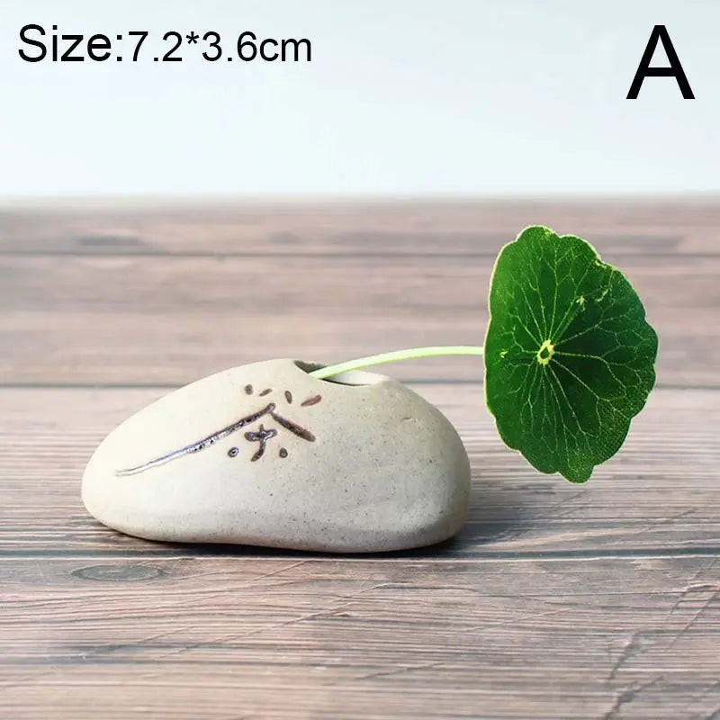 Vaseona Kreative Vase aus Steinzeug | Dekorative Blumen-Vase | Hydroponischer Pflanzentopf | Zen-Stil für Zuhause & Büro