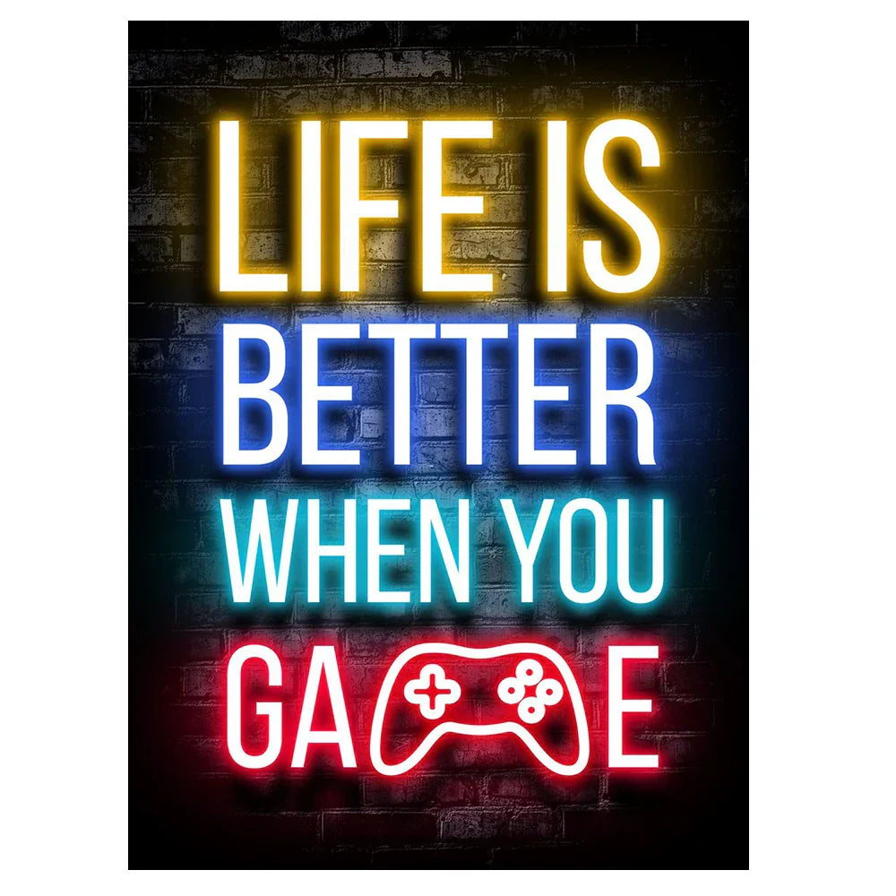 GameVibe Exquisite Gaming Art Poster Leinwanddruck | Hochwertige Wandkunst | Dekoration für Gamer & Spielzimmer