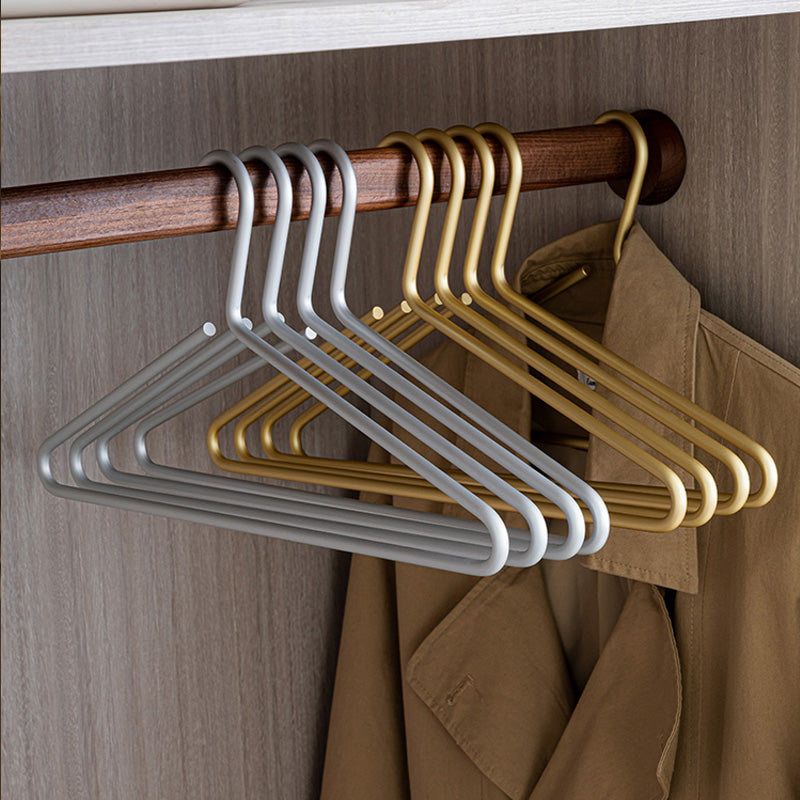 HangerLux Kleiderbügel Set aus Metall | Mattgold oder Silber | Nahtloser Kleiderschrank-Organizer | 5-teilig
