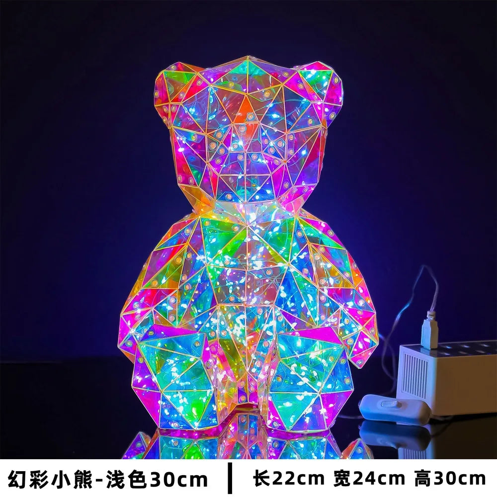 GlowBear LED Teddybär Lampe | Kuschelige Geschenkidee | Bunte Beleuchtung | Deko für Geburtstag & Valentinstag
