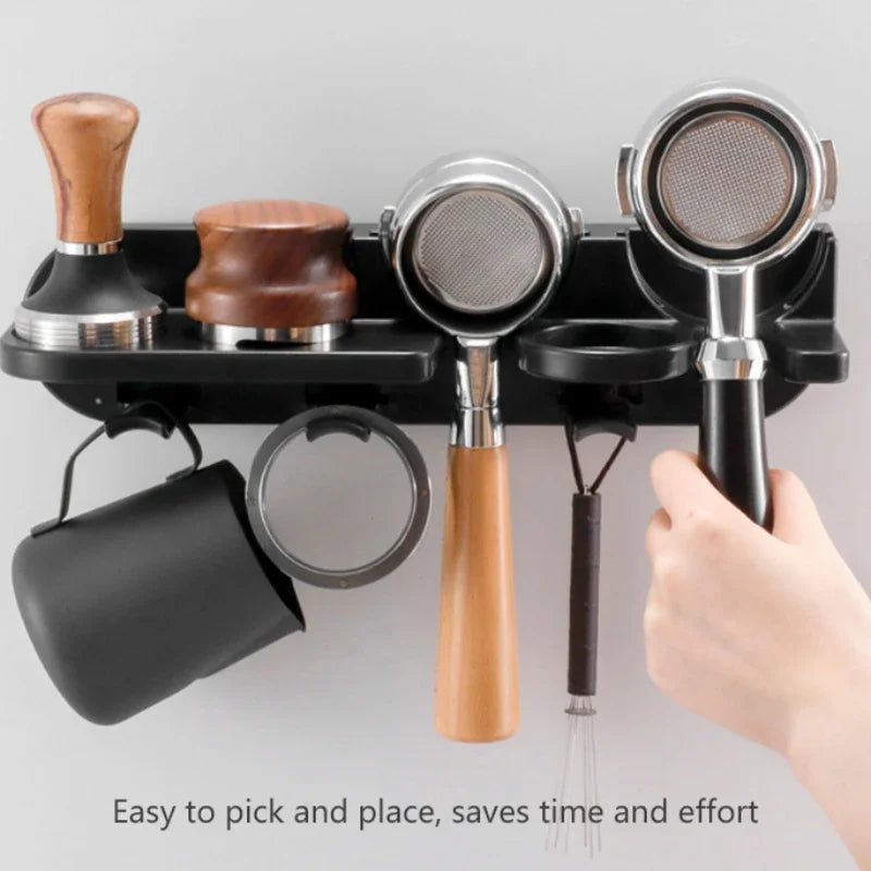 BrewOrganize Wandhalterung für Kaffee-Set | Aufbewahrungsregal für Küchenutensilien & Barista-Zubehör | Coffeeware-Organizer für Zuhause & Büro
