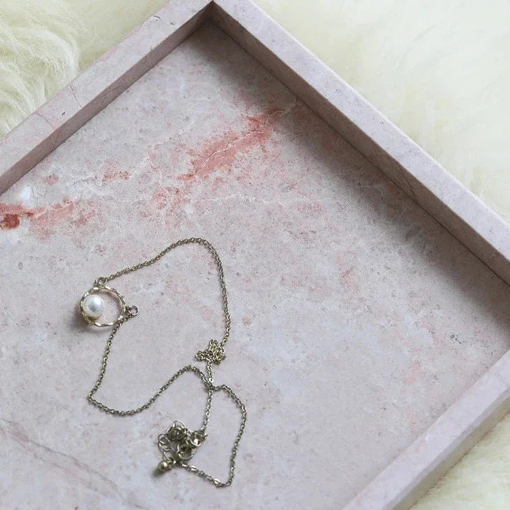 Rosella Marble Serviertablett | Elegantes Rosé-Marmor Dekotablett | Luxuriöse Dekoration & Praktisches Design