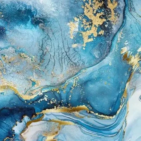 AquaMarble Wandkunst Leinwand | Blaues Marmor-Design | Elegante Wanddekoration | Modernes Wohnambiente