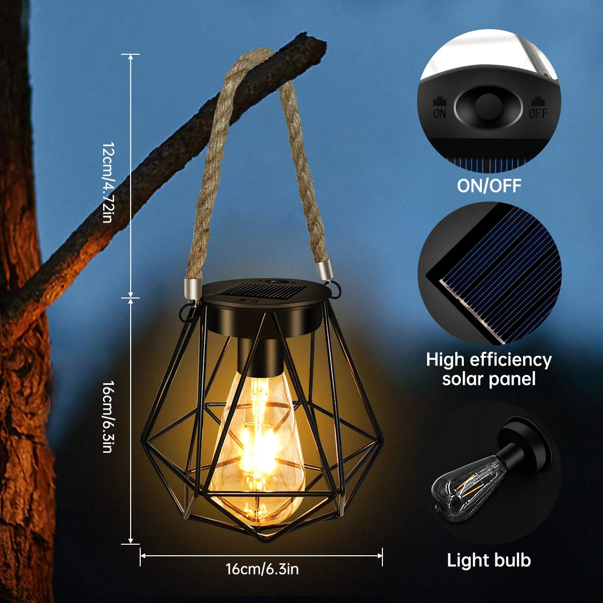 LunaForm Solar Geometrische Laterne | LED-Außenbeleuchtung | Nachhaltig & Stilvoll | Deko für Garten & Terrasse