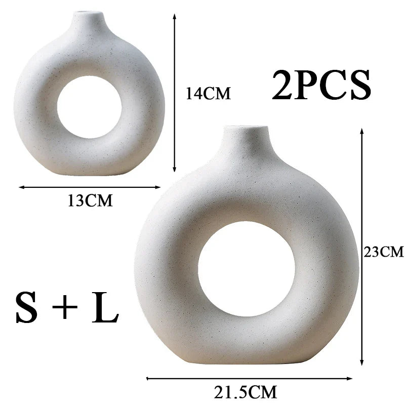 HaloArt Deko-Vase 2er-Set | Minimalistische Keramikvasen | Moderne Wohndekoration