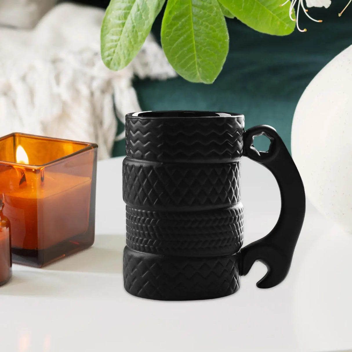 GearMug Radreifen-Kaffeetasse | Kreatives Trinkgeschirr | Frühstückstasse für Autoliebhaber | Einzigartiges Geschenk