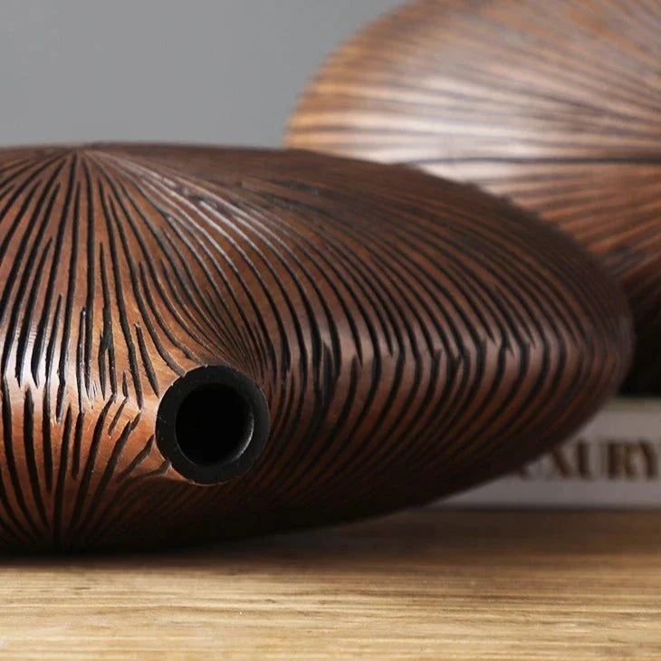 ClayAura Sahara Skulpturierte Vase | Handgefertigt | Moderne Deko für Zuhause | Elegantes Design