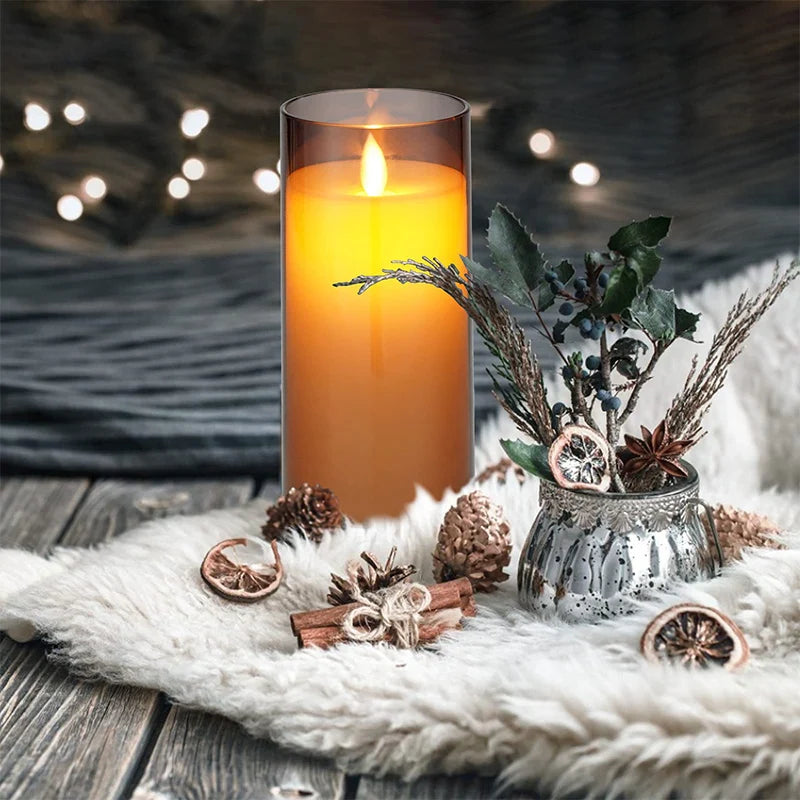 GlowLite™ Flammenlose LED Kerzen Set 3-teilig | Sicheres Stimmungslicht für Zuhause | Dekorative LED Kerzen