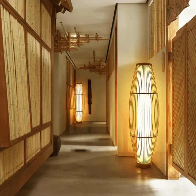 EcoTower Bambus Stehlampe | Natürliches Design | Energieeffizientes LED Licht | Nachhaltige Dekoration