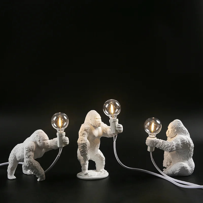 PrimalGlow Gorilla Tischlampe | LED Nachtleuchte | Tierische Tischbeleuchtung für Zuhause