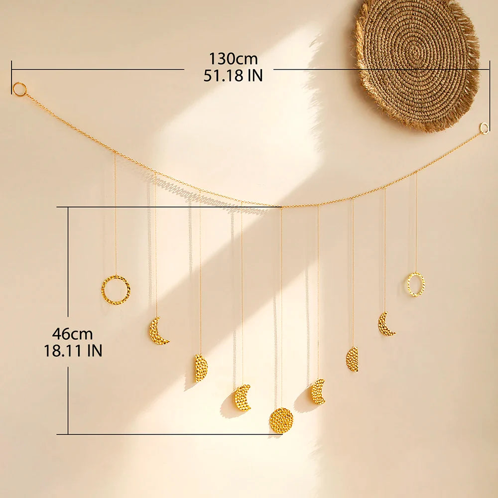 LunarArt Metall Wanddeko Mond | Modernes Wanddesign | Mystische Deko für Zuhause | Zeitloser Blickfang