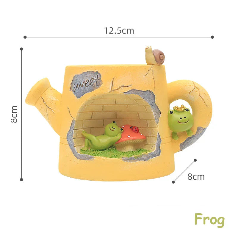 BloomBuddy Gießkanne Pflanztopf | Tierisches Blumentopf-Ornament für Sukkulenten & Pflanzen | Feengarten & Tischdekoration