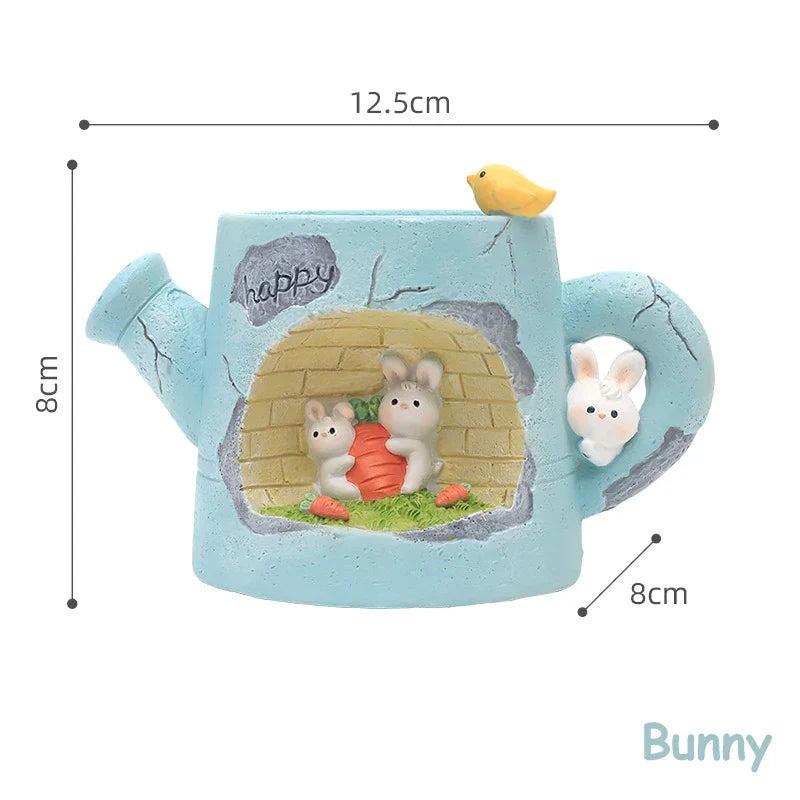 BloomBuddy Gießkanne Pflanztopf | Tierisches Blumentopf-Ornament für Sukkulenten & Pflanzen | Feengarten & Tischdekoration