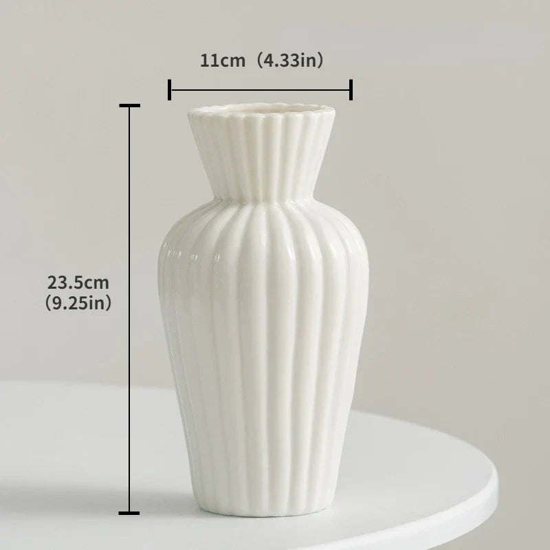 Vasea Nordic Große Keramikvase | Minimalistische Trockenblumenvase | Tisch- & Wohnzimmereinrichtung für Blumenarrangements