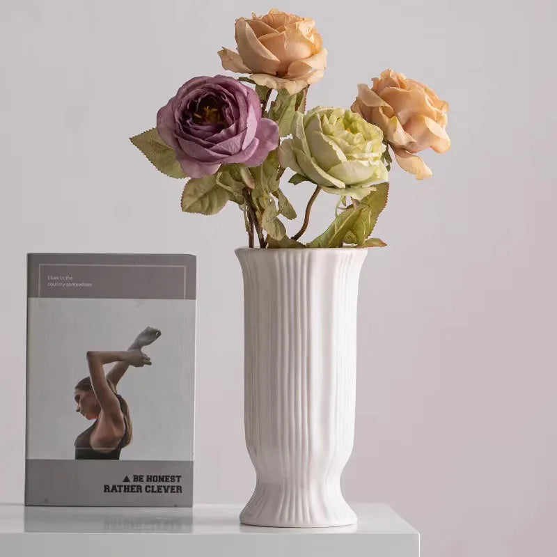 Vasea Nordic Große Keramikvase | Minimalistische Trockenblumenvase | Tisch- & Wohnzimmereinrichtung für Blumenarrangements