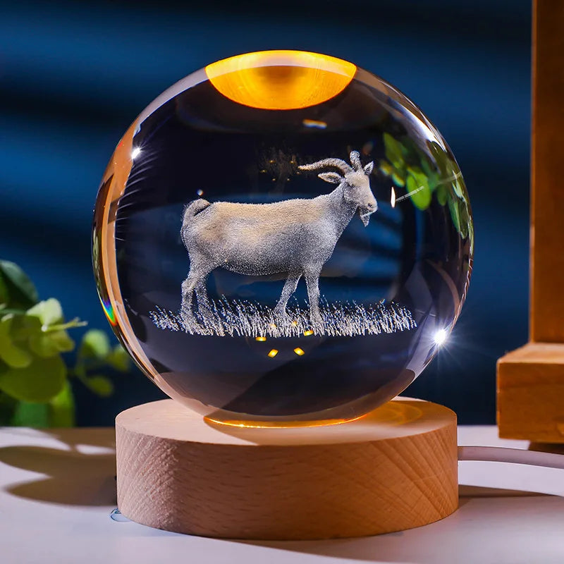 AstroLumea Zodiac Crystal Sphere | LED Nachtlicht | Deko & Feng Shui Inspiration