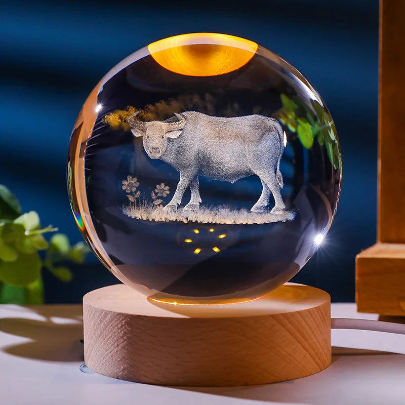 AstroLumea Zodiac Crystal Sphere | LED Nachtlicht | Deko & Feng Shui Inspiration