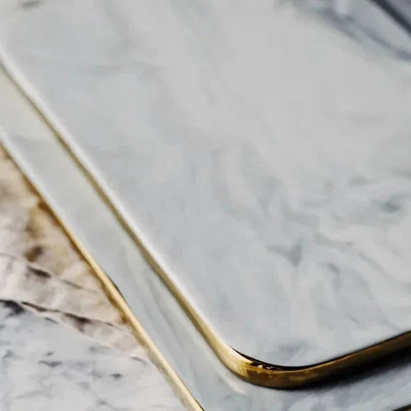 MarbleCraft Premium Marmor-Schneidebrett | Luxuriöses Küchenbrett | Praktisch & Stilvoll