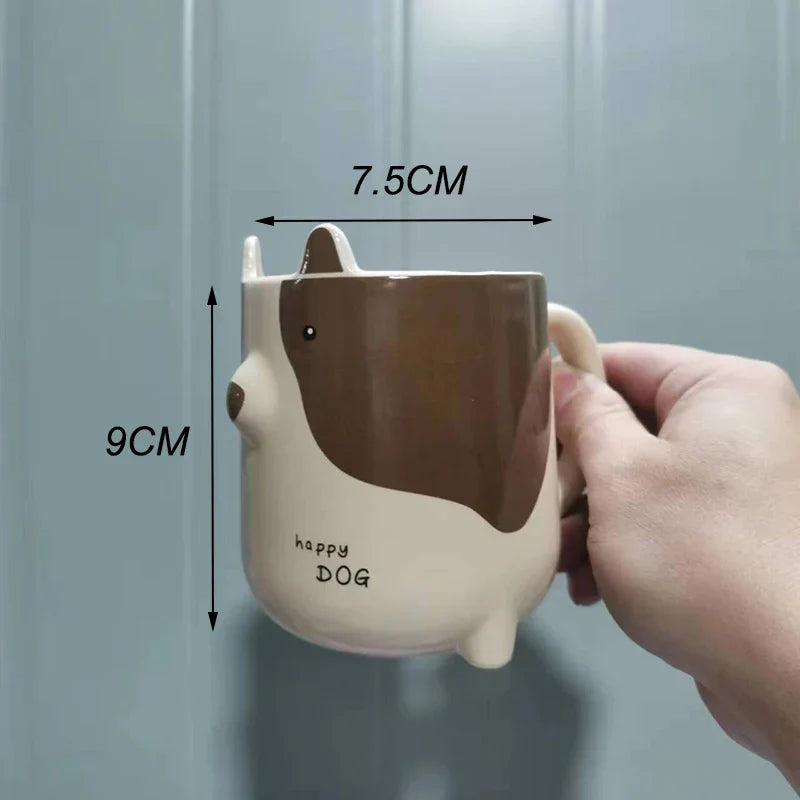 CupBuddy Niedliche Cartoon-Keramiktasse | Kaffeetasse & Milchteebecher | Frühstückstasse als Geschenkidee & Trinkgeschirr