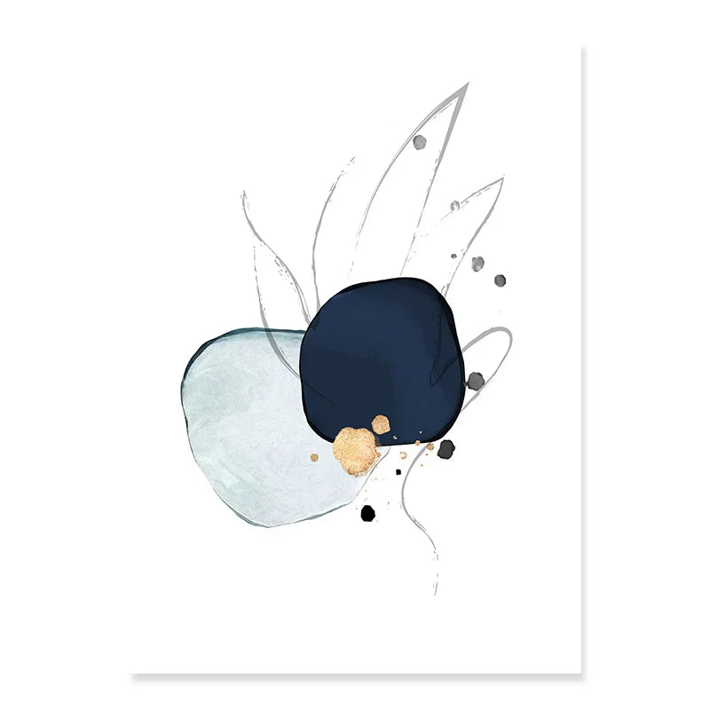 BohoBlush Aquarell Poster | Abstrakter Leinwanddruck in Beige, Rosa & Gold | Geometrische Wandkunst für Wohnzimmer & Dekoration