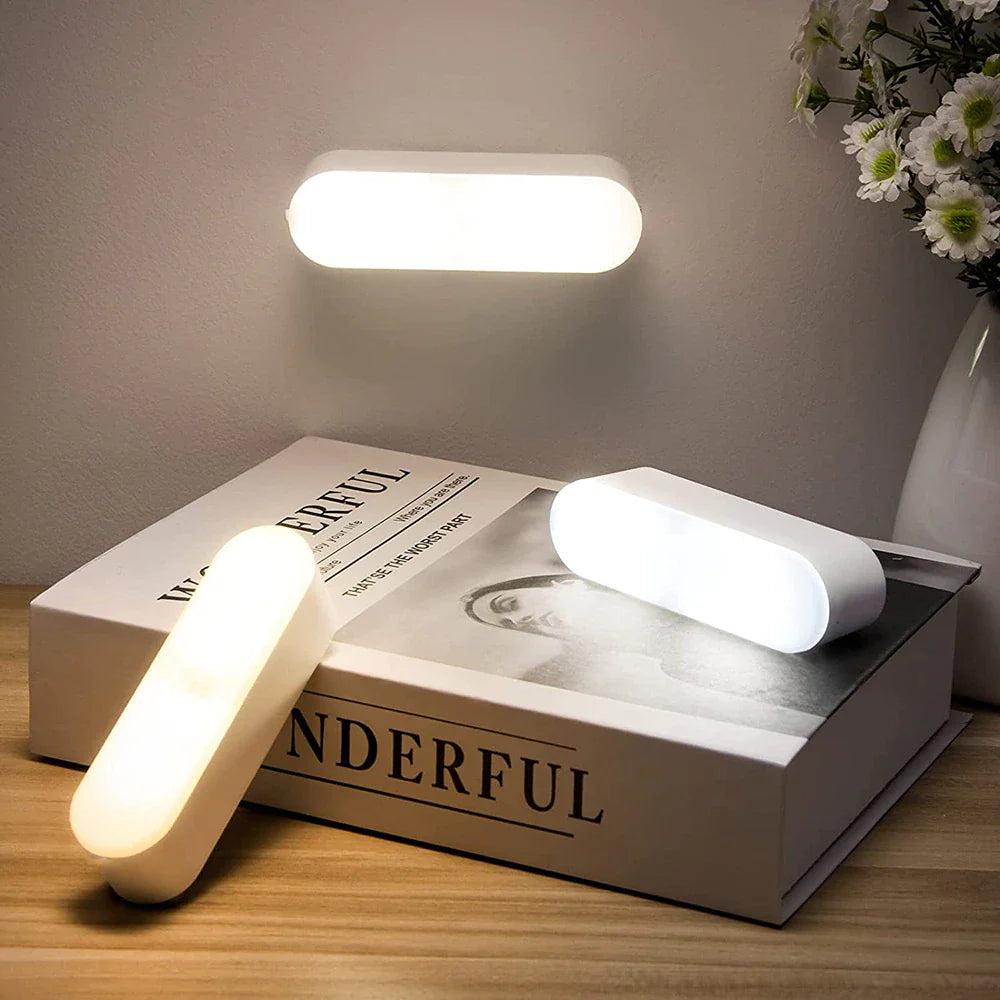 LumiBeam LED Wandlampe mit Bewegungsmelder | USB Wiederaufladbar | Kabellos | Energiesparend | Modernes Design
