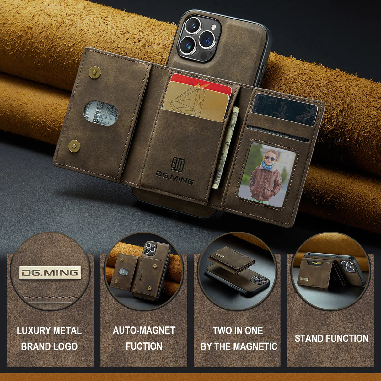 FlexiCover 2-in-1 iPhone-Hülle mit Abnehmbarer Brieftasche | Schützt & Organisiert | Hochwertiges Design