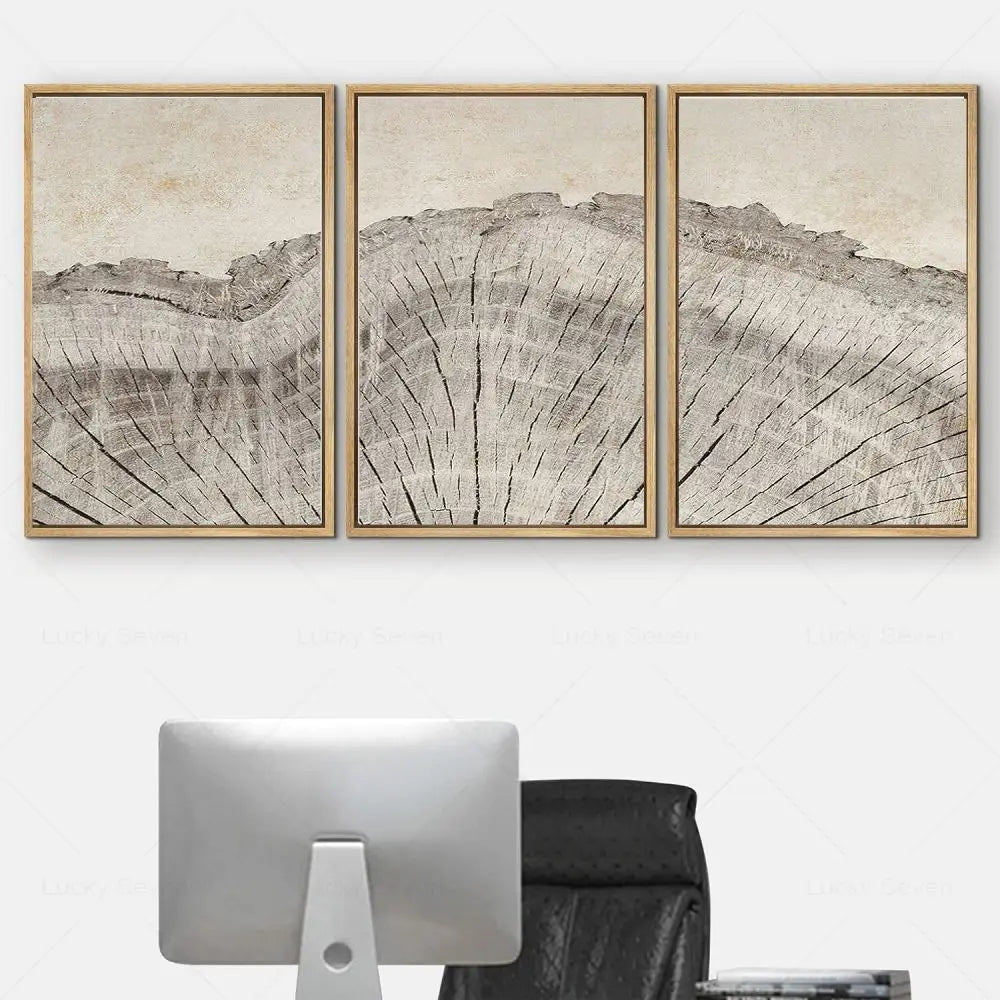 ArtRing Baumringe Abstrakte Leinwand | Moderne Wandkunst | Stilvolle Deko für Zuhause