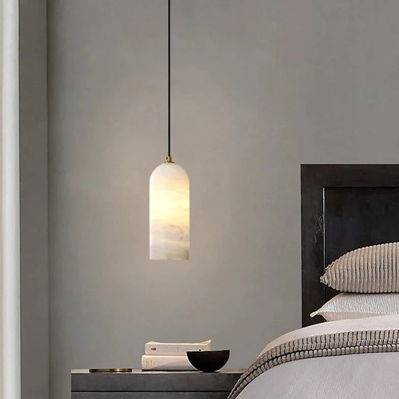 LustreStone Marmor-Pendelleuchte | Minimalistisches Design | Luxuriöse Hängelampe | Elegante Beleuchtung