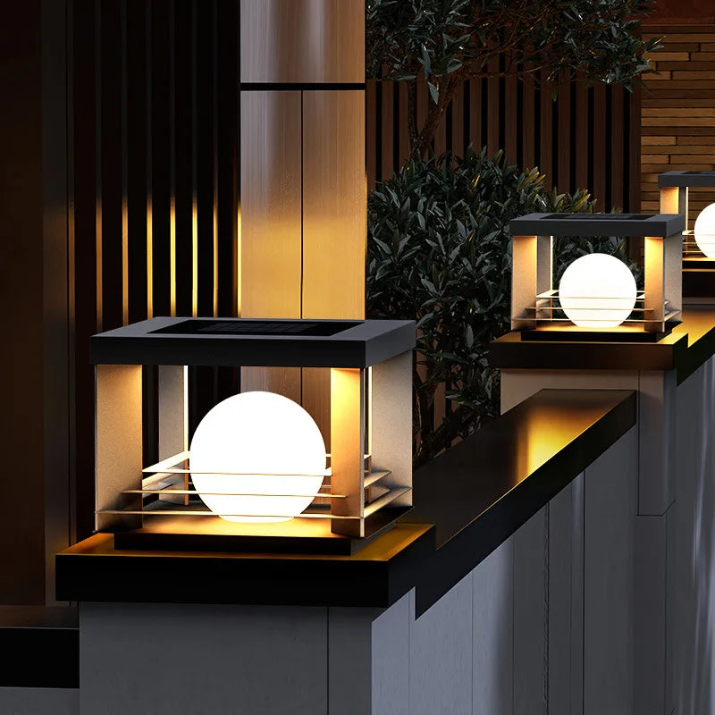 LunaPillar Solar-Pfeilerlampe | Moderne LED-Außenbeleuchtung | Wetterfest | Nachhaltige Gartendeko