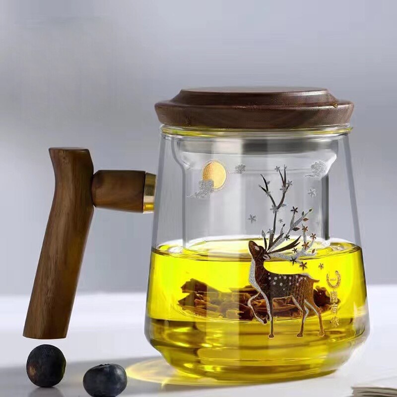 BrewPure Glas Teetasse mit Filter | Hitzebeständiger Wasserbecher | Kung-Fu-Teeset für Büro & Zuhause