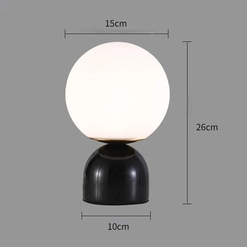 GlobeMarble Design Tischlampe | Marmorfuß & Globus-Licht | Elegante LED Deko | Perfekte Beleuchtung für Zuhause