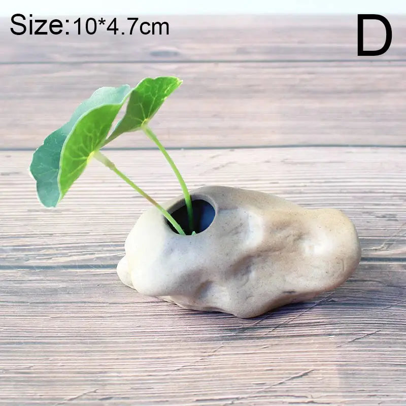 Vaseona Kreative Vase aus Steinzeug | Dekorative Blumen-Vase | Hydroponischer Pflanzentopf | Zen-Stil für Zuhause & Büro