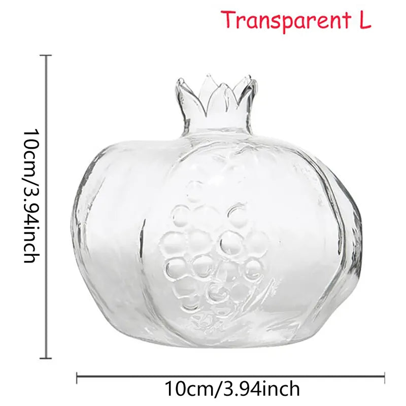 PomeGlass Granatapfel Glasvase | Wohnkultur | Kreative Obstvase | Raumdeko | Blumenvase für Zuhause